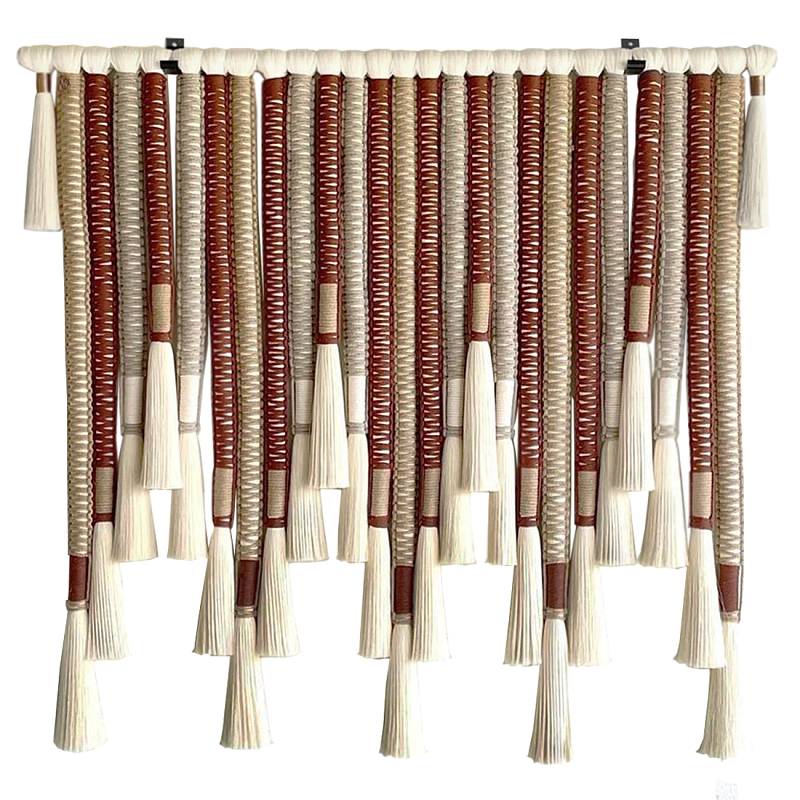 Декор настенный в Эко стиле с кисточками wall panel Thread brushes Коричневый Бежевый в Москве | Loft Concept 