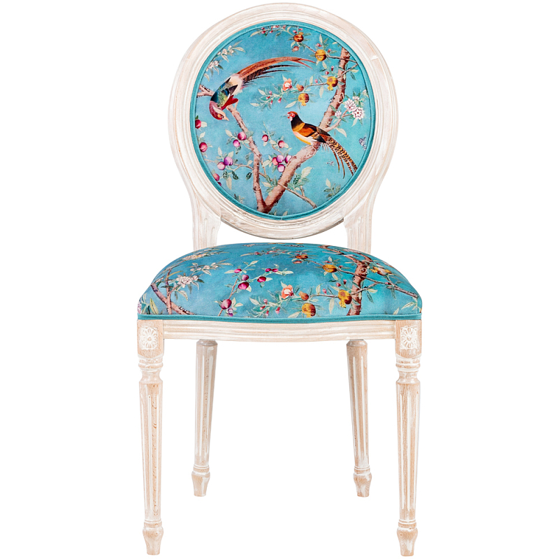           Turquoise Beige Chinoiserie Peach Garden Chair      | Loft Concept 