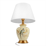 Настольная лампа бежевая с изображением птиц Slip Away варинант исполнения - 3 | Loft Concept в Москве