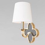 Бра с белым текстильным абажуром и фигурным основанием с зеркальной вставкой Vitorino варинант исполнения - 1 | Loft Concept в Москве