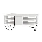 Стол журнальный прямоугольной формы с 2-мя полками белого цвета NORFOLK WHITE варинант исполнения - 1 | Loft Concept в Москве