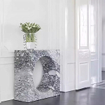 Дизайнерский журнальный стол квадратной формы с круглой нишей Guxawar варинант исполнения - 2 | Loft Concept в Москве