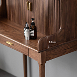 Туалетный стол деревянный с ящиком и зеркалом Moon Walnut Furniture варинант исполнения - 4 | Loft Concept в Москве