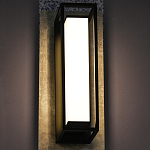 Уличный настенный светильник прямоугольный с чёрной рамкой Geometric Glow варинант исполнения - 2 | Loft Concept в Москве