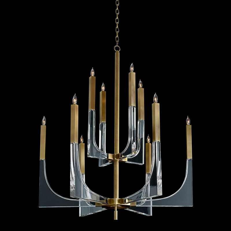  John-Richard Acrylic and Brass Ten-Light Chandelier      | Loft Concept 