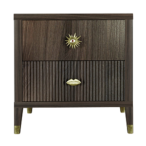 Тумба прикроватная с двумя ящиками Elsa Dreams Walnut