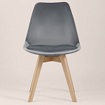 Стул с мягким велюровым сиденьем Arvika Grey варинант исполнения - 3 | Loft Concept в Москве