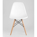 Пластиковый стул на ножках из массива бука Eames White  варинант исполнения - 4 | Loft Concept в Москве