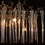 Люстра подвесная прямоугольная с бронзовыми акцентами и прозрачными стеклянными каплями Droplet Chandelier варинант исполнения - 6 | Loft Concept в Москве