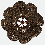 Круглая люстра волнистой формы с декором из круглых деревянных бусин коричневая Brown Wooden Beads Chandelier варинант исполнения - 2 | Loft Concept в Москве