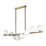 Люстра на штанге с 8-ю белыми шарообразными плафонами Bubble Chandelier варинант исполнения - 2 | Loft Concept в Москве