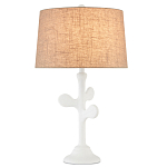 Настольная лампа с белым каркасом и тканевым абажуром Natural Stems варинант исполнения - 1 | Loft Concept в Москве