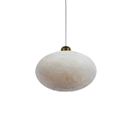 Подвесной светильник с плафоном в виде эллипса из белого алебастра Cryptocrystalline Stone варинант исполнения - 3 | Loft Concept в Москве