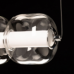 Люстра линейная с 6-ю прозрачными стеклянными плафонами округлой формы HANDLE GRAPE варинант исполнения - 10 | Loft Concept в Москве