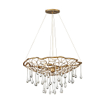 Люстра подвесная золотого цвета с металлическим сетчатым основанием и стеклянными каплевидными подвесками Hinkley варинант исполнения - 2 | Loft Concept в Москве