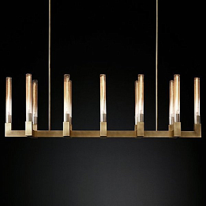 Люстра RH CANELLE Linear Chandelier 12 Modern Brass