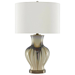 Настольная лампа фарфоровая с тканевым абажуром Caramel  варинант исполнения - 2 | Loft Concept в Москве