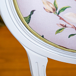 Стул светло-серый из натурального бука с изображением птиц и цветов Blooming Birds варинант исполнения - 2 | Loft Concept в Москве