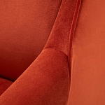 Дизайнерское кресло оранжевое в мягкой велюровой обивке Granger Armchair Orange варинант исполнения - 4 | Loft Concept в Москве