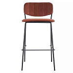 Стул барный с широкой полукруглой спинкой Chair Smooth Shapes варинант исполнения - 1 | Loft Concept в Москве