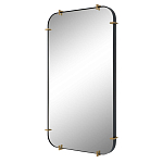 Зеркало настенное в черной металлической раме Mirror Cardinal варинант исполнения - 1 | Loft Concept в Москве