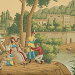 Обои ручная роспись Views of Italy Crepuscule варинант исполнения - 1 | Loft Concept в Москве