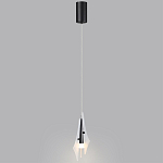 Подвесной светильник с черной металлической основой и рельефным плафоном Glass Pod варинант исполнения - 9 | Loft Concept в Москве