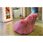Дизайнерское плюшевое розовое кресло в форме руки Poltronova Joe Plush Taffy Pink Armchair варинант исполнения - 6 | Loft Concept в Москве