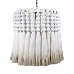 Подвесной светильник круглый плетеный с белой бахромой Braided Bundle of Ears варинант исполнения - 1 | Loft Concept в Москве