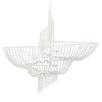 Люстра белая в форме спирали с декором из круглых деревянных бусин White Wooden Beads варинант исполнения - 3 | Loft Concept в Москве