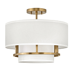 Потолочный светильник с двухслойным белым текстильным абажуром Hinkley варинант исполнения - 14 | Loft Concept в Москве