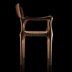 Стул из Ореха с плетеным сидением Kronos Dining Chair Brown варинант исполнения - 3 | Loft Concept в Москве