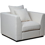 Дизайнерское кресло мягкое с обивкой из рогожки кремового цвета Decoration of Everything варинант исполнения - 1 | Loft Concept в Москве