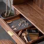 Туалетный стол деревянный с ящиком и зеркалом Moon Walnut Furniture варинант исполнения - 6 | Loft Concept в Москве