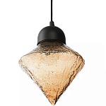 Подвесной светильник с янтарным рельефным плафоном Lamp with Frozen Glass Effect варинант исполнения - 2 | Loft Concept в Москве