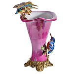 Ваза розового цвета из фарфора с птичкми и цветущими ветвями Garden of Eden варинант исполнения - 3 | Loft Concept в Москве