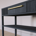 Дизайнерская Консоль с полкой и ящиком Primo Черный дуб варинант исполнения - 4 | Loft Concept в Москве