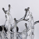 Бра цвета хром с ветвями и прозрачными стеклянными подвесками в виде вытянутых спиральных капель Droplet Chandelier варинант исполнения - 4 | Loft Concept в Москве