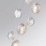 Люстра каскадная с 7-ю круглыми плафонами из рельефного стекла Disc Light варинант исполнения - 5 | Loft Concept в Москве