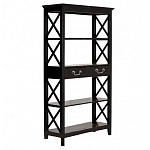 Стеллаж с 4-мя полками и 2-мя ящиками черного цвета из массива березы   варинант исполнения - 1 | Loft Concept в Москве