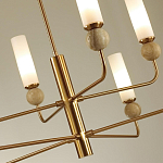 Люстра на штанге с 8-ю цилиндрическими матовыми плафонами и шарами из камня Orb Essence варинант исполнения - 11 | Loft Concept в Москве