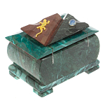 Шкатулка прямоугольная с зеркалом из натурального камня змеевик Stone Casket варинант исполнения - 4 | Loft Concept в Москве