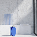 Matis журнальный столик серый из металла и кожи варинант исполнения - 1 | Loft Concept в Москве