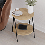 Стол приставной с 2-мя круглыми столешницами из дерева ESSEL OAK варинант исполнения - 8 | Loft Concept в Москве