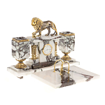 Настольный письменный набор из мрамора с декором в виде льва в подарочной упаковке Marble Accessory варинант исполнения - 2 | Loft Concept в Москве