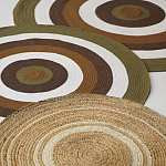 Ковер круглый из хлопка с контрастным узором Bullseye 150 варинант исполнения - 7 | Loft Concept в Москве