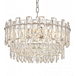 Круглая люстра с хрустальными подвесками на серебряном каркасе Gorgeous Crystal Light варинант исполнения - 2 | Loft Concept в Москве