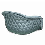 Барный стул со спинкой и мягкой обивкой с ромбами на 4-х деревянных ножках Голубой Велюр Ava Charm варинант исполнения - 3 | Loft Concept в Москве