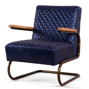 Кресло кожаное Amorfo blue
