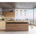 Подвесной светильник с вертикальной композицией из прозрачных и янтарных стеклянных шаров и ромбов Gabriel Scott Luna варинант исполнения - 21 | Loft Concept в Москве